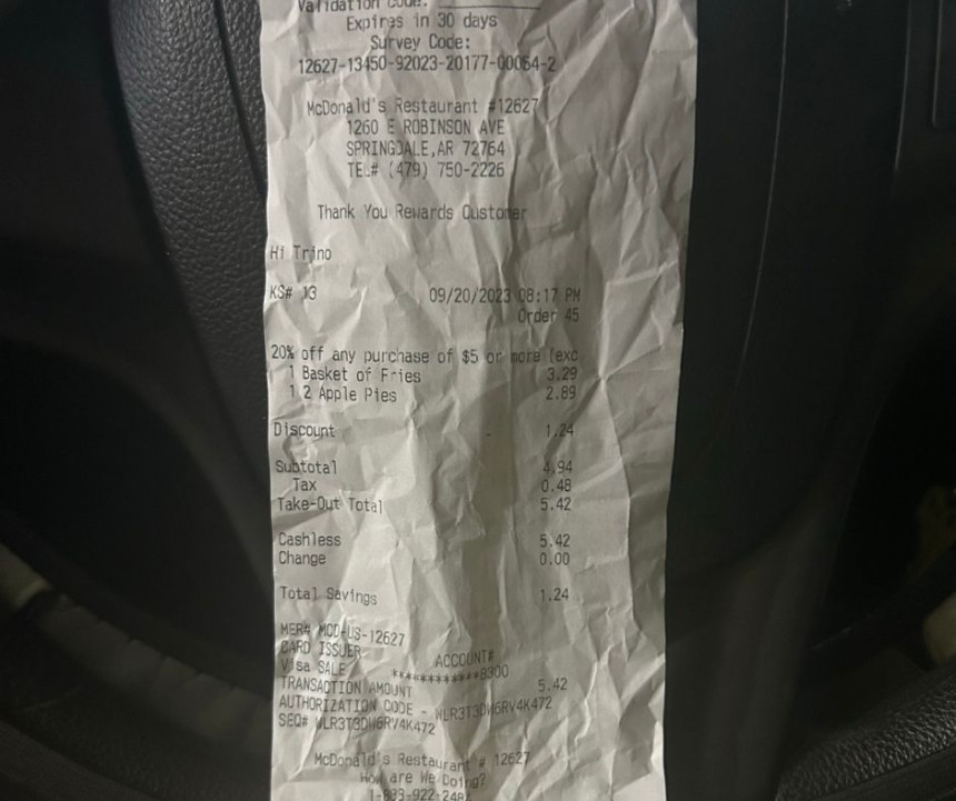 image of the receipt